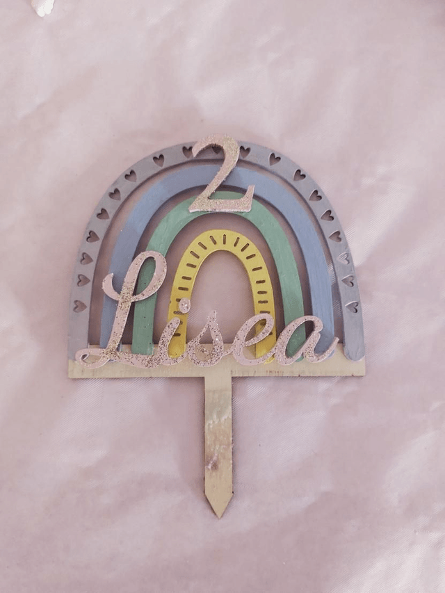 Cake topper arc en ciel 