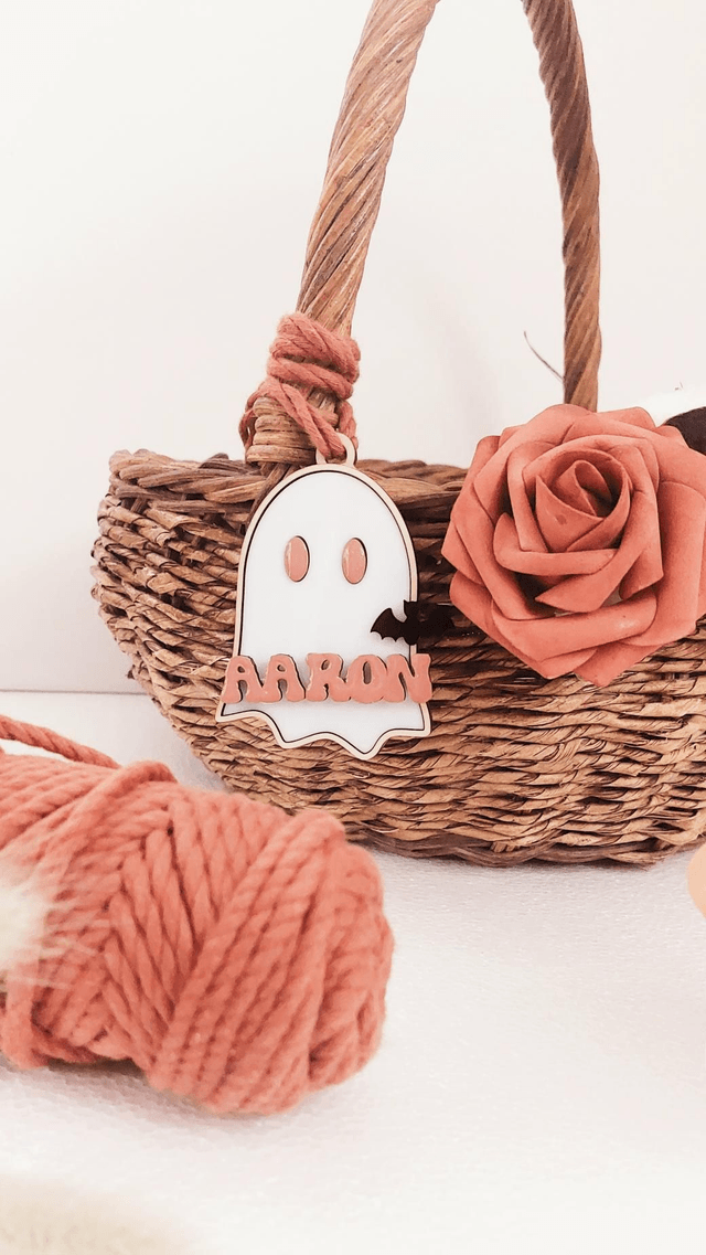 Etiquette panier à bonbons halloween